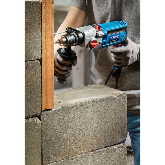 Дрели и шуруповерты: Дрель ударная Зубр Профессионал ДУ-П850-2 ЭРМК 850 Вт, 2-х скоростная, кейс фотографии