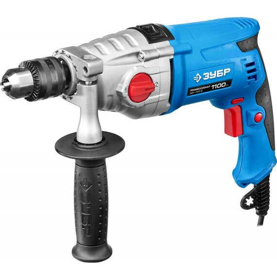 Дрели и шуруповерты: Дрель ударная Зубр Профессионал ЗДУ-1100-2 ЭРММ2 1100 Вт, 2-х скоростная дрель фотографии