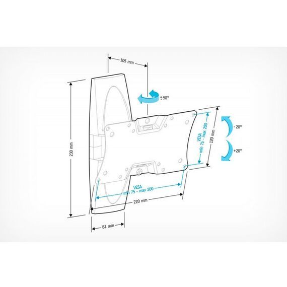 Крепеж для аудио-видео техники: Кронштейн Holder LCDS-5062 черный глянец фотографии
