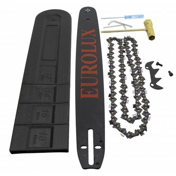 Бензопилы: Бензопила Eurolux GS-5218 3.8 л.с., шина 45 см, толщина звена 1.5 мм, шаг цепи 0.325", система гашения вибрации, тормоз цепи, автоматическая смазка цепи фотографии