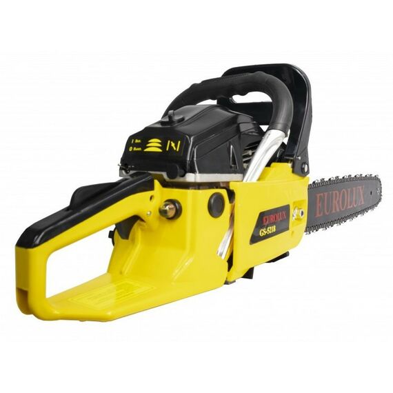 Бензопилы: Бензопила Eurolux GS-5218 3.8 л.с., шина 45 см, толщина звена 1.5 мм, шаг цепи 0.325", система гашения вибрации, тормоз цепи, автоматическая смазка цепи фотографии