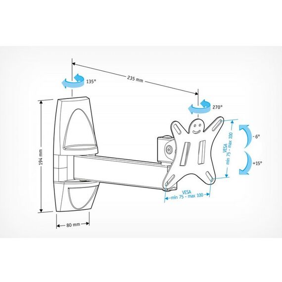 Крепеж для аудио-видео техники: Кронштейн Holder LCDS-5004 металлик фотографии