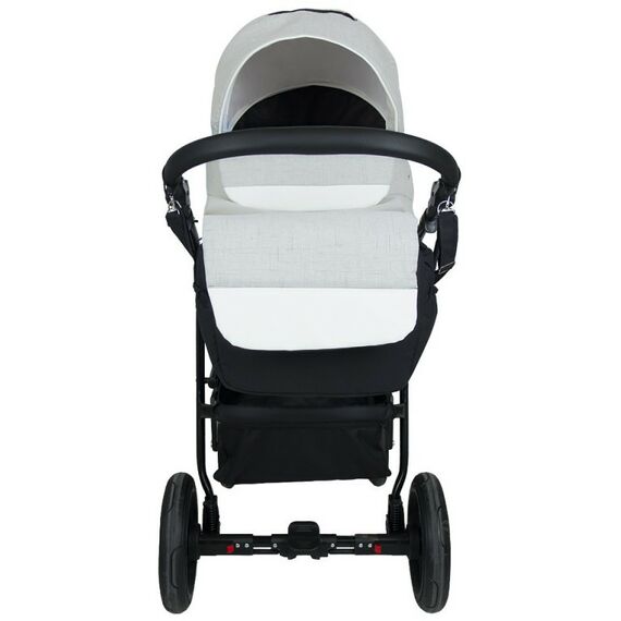 Коляски детские: Коляска 2в1 Alis ALVARO Al 04 т.серый+св.серый+белая кожа фотографии