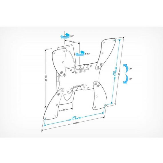 Крепеж для аудио-видео техники: Кронштейн Holder LCDS-5019 белый фотографии