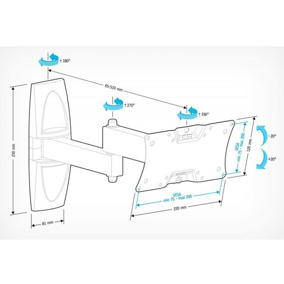Крепеж для аудио-видео техники: Кронштейн Holder LCDS-5064 белый фотографии
