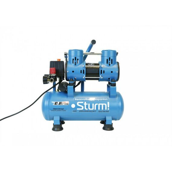 Компрессоры: Компрессор безмасляный Sturm! AC93210OL 900Вт, 10л, 2750 об/мин, 180 л/мин, 8 бар, бесшумный фотографии