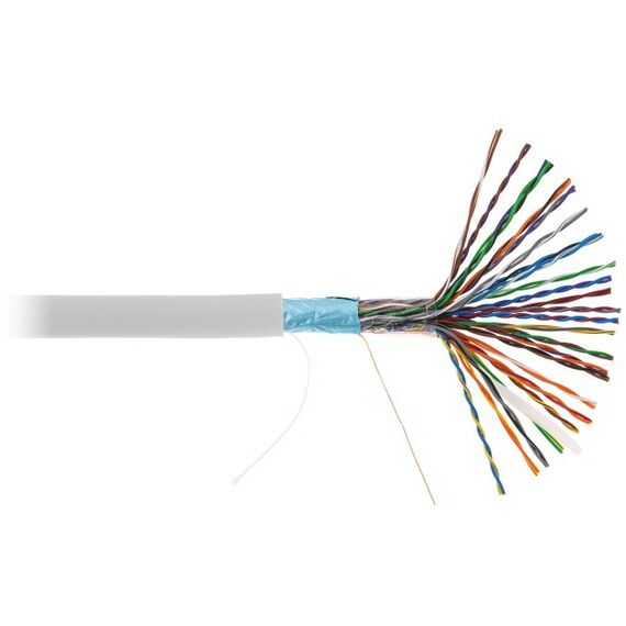 Кабель и разъемы: Кабель Netlan EC-UF025-5-PVC-GY-3 F/UTP 25 пар, Кат.5 (Класс D), 100МГц, одножильный, BC (чистая медь), внутренний, PVC нг(B), серый, 305м фотографии