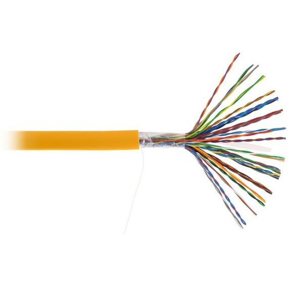 Кабель и разъемы: Кабель Netlan EC-UU025-5-LSZH-OR-3 U/UTP 25 пар, Кат.5 (Класс D), 100МГц, одножильный, BC (чистая медь), внутренний, LSZH нг(B)-HF, оранжевый, 305м фотографии