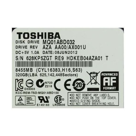 Жесткие диски для ноутбуков: Жесткий диск для ноутбука Toshiba 1Tb 2.5" 5400rpm 128Mb [MQ04ABF100] фотографии