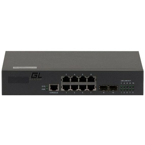 Коммутаторы, маршрутизаторы, межсетевые экраны: Управляемый коммутатор Gigalink GL-SW-G201-10 L2, 8 Base-T 10/100/1000Mb/s портов, 2 SFP 1000Mb/s, 1 Console. 1U 19", 220V фотографии