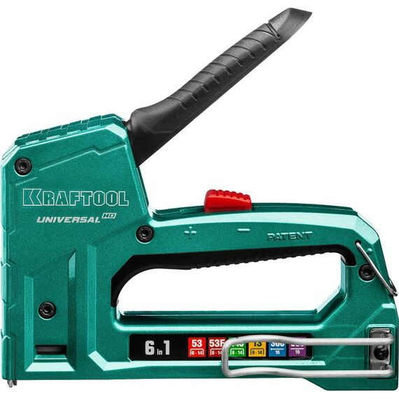 Степлеры: Универсальный алюминиевый степлер 6-в-1 KRAFTOOL Universal-HD 53(6-14мм)/140(8-14мм)/13/ 53F/300/500 [3188] фотографии
