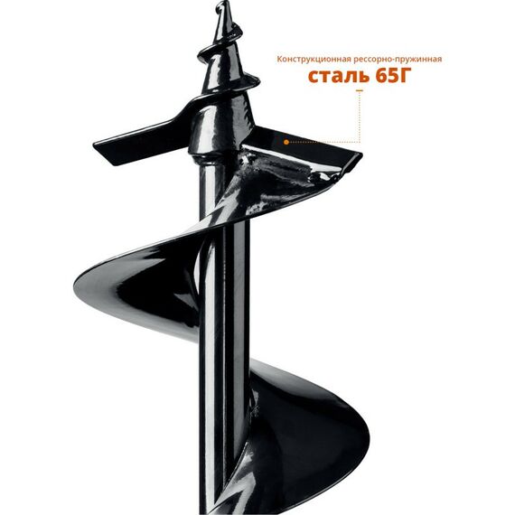 Шнеки для мотобуров: Шнек для мотобуров по грунту Зубр d=150 мм, однозаходный [7051-15] фотографии