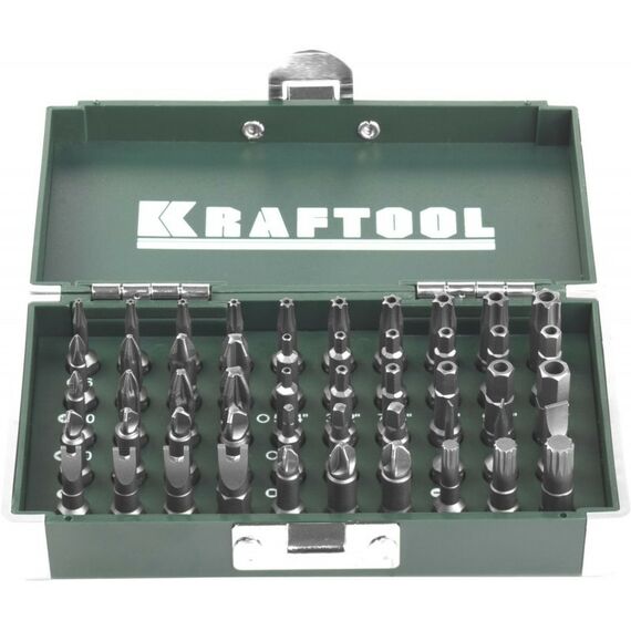 Наборы оснастки: Набор кованых торсионных бит KRAFTOOL X-Drive Cr-Mo, система насечек "NSS", 50 предметов, в боксе [26065-H50] фотографии