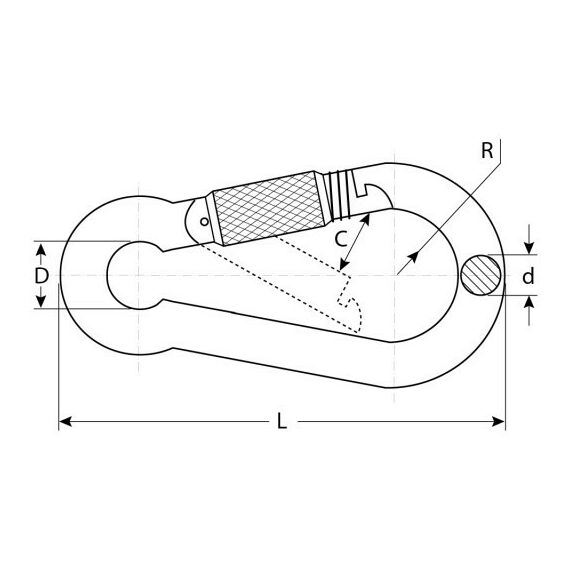 Такелажный крепеж: Карабин с предохранительной гайкой Зубр 12мм DIN 5299D, 8 шт, оцинкованный [4-304555-12] фотографии