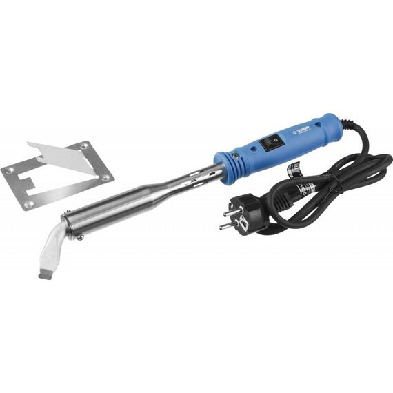 Паяльное оборудование: Высокомощный электропаяльник Зубр Ceramic PRO 200Вт с пластиковой рукояткой, выключателем, клин [55301-200] фотографии