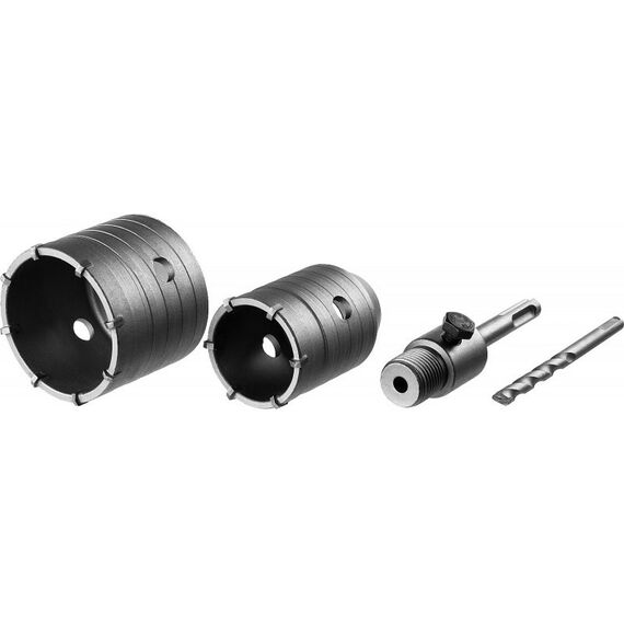 Буры, пики, коронки, сверла: Набор коронок по бетону с оснасткой Зубр Мастер 29211-H2 d = 50, 68 мм, кейс фотографии