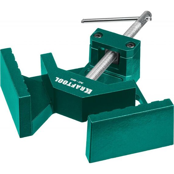 Тиски, струбцины, наковальни, верстаки: Мощная алюминиевая угловая струбцина KRAFTOOL AC-80 две опорные поверхности по 88 мм, глубина зажима 70 мм [32202] фотографии