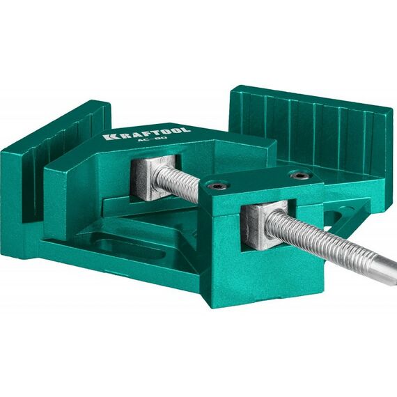 Тиски, струбцины, наковальни, верстаки: Мощная алюминиевая угловая струбцина KRAFTOOL AC-80 две опорные поверхности по 88 мм, глубина зажима 70 мм [32202] фотографии