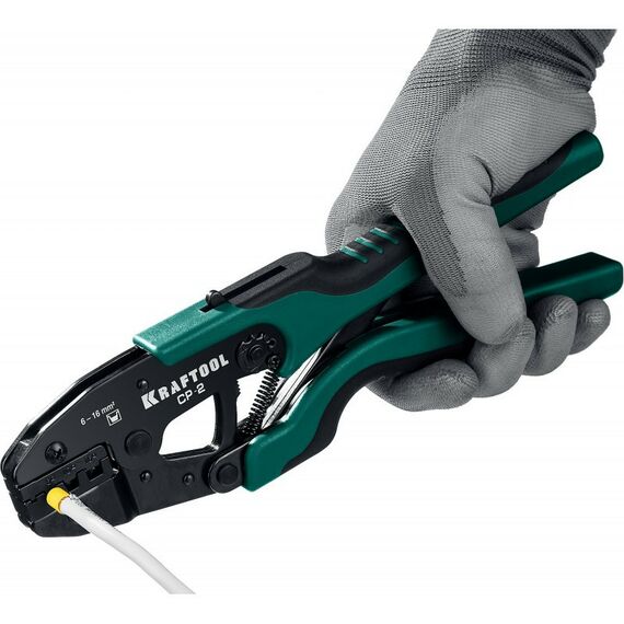 Электромонтажный инструмент: Пресс-клещи KRAFTOOL CP-2 для втулочных наконечников 6 - 16 мм.кв [45461-2] фотографии
