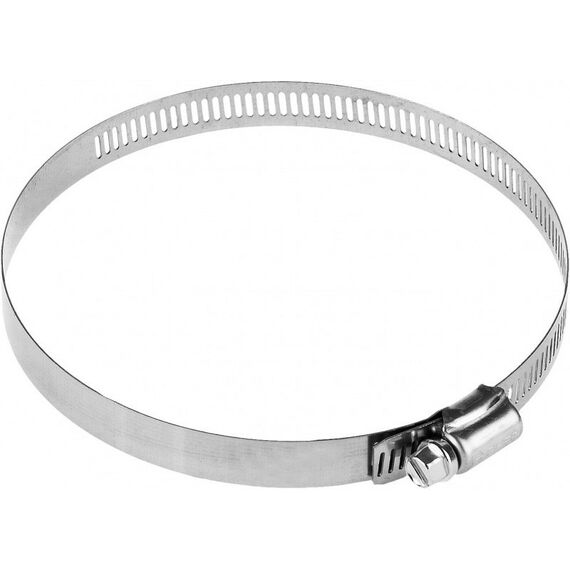 Хомуты металлические: Хомуты НХ-12П Зубр 105-127 мм Профессионал нерж. сталь, просечная лента 12.7 мм, 50 шт [37815-105-127-50] фотографии