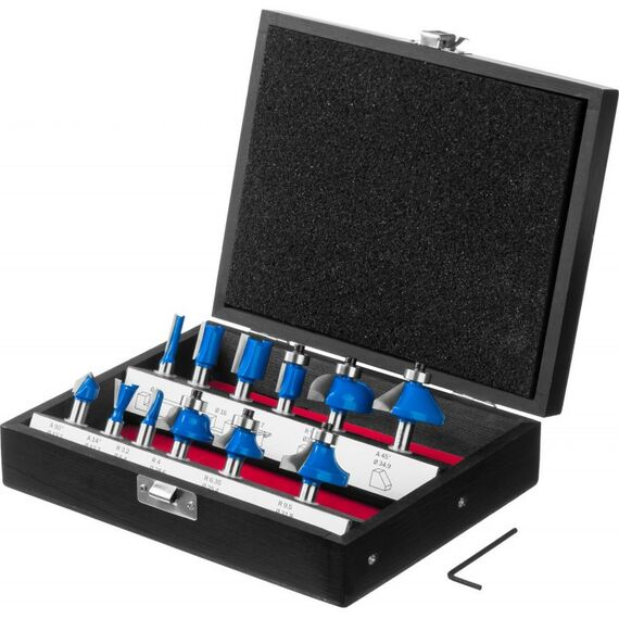 Принадлежности для фрезерных станков: Набор профильных фрез по дереву Зубр 28796-H12 12шт фотографии