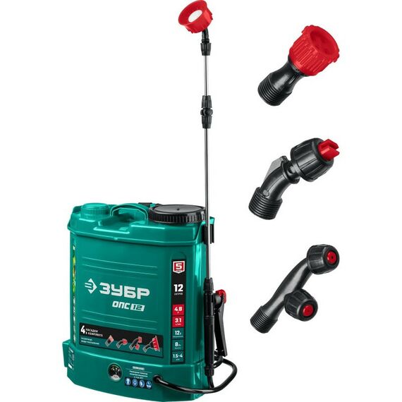 Опрыскиватели садовые: Опрыскиватель аккумуляторный Зубр ОПС-12 12 л бак, 12В, 8Ач фотографии