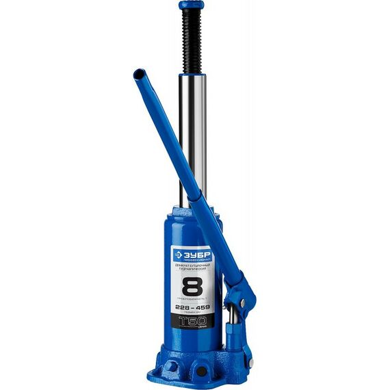 Домкраты: Домкрат бутылочный гидравлический Зубр Профессионал 8т 228-459мм [43060-8_z01] фотографии