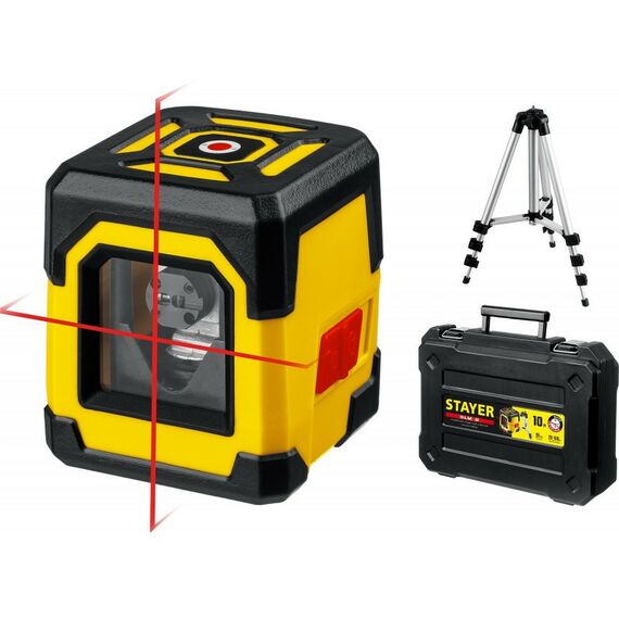 Нивелиры: Нивелир лазерный STAYER SLM-2 10м, точн. +/-0,5 мм/м, штатив, кейс [34961-2] фотографии