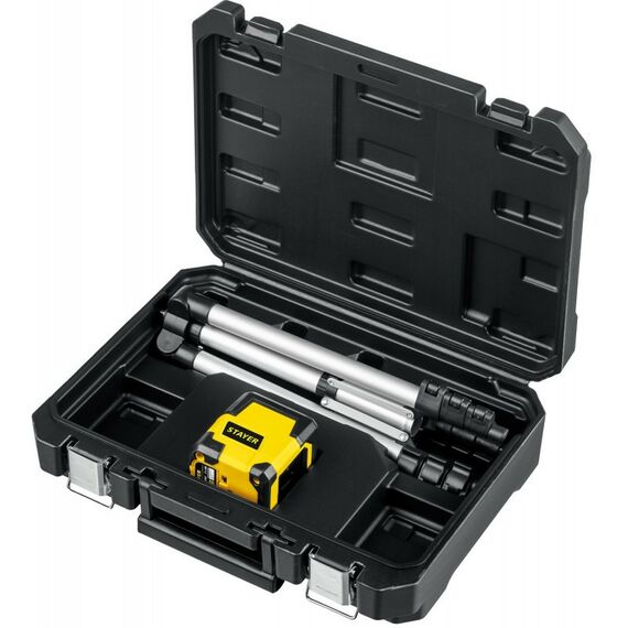 Нивелиры: Нивелир лазерный STAYER SLM-2 10м, точн. +/-0,5 мм/м, штатив, кейс [34961-2] фотографии