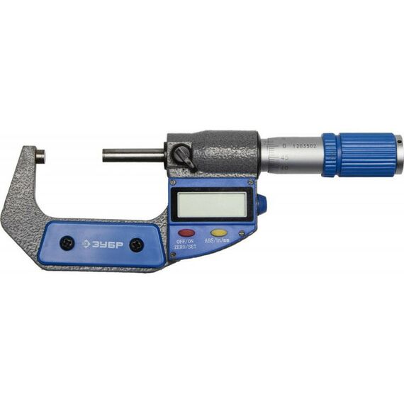Микрометры: Микрометр  гладкий цифровой Зубр ЭКСПЕРТ МКЦ 50 диапазон 25-50мм, шаг измерения 0,001мм [34482-50] фотографии