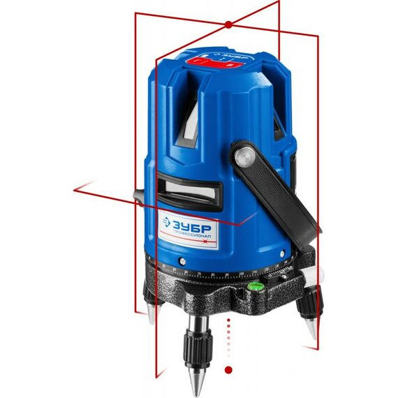 Нивелиры: Лазерный нивелир Зубр КРЕСТ-55 4 верт, 3 гориз. линии, 20м/70м, точн. 0.3 мм/м, в кейсе [34904] фотографии