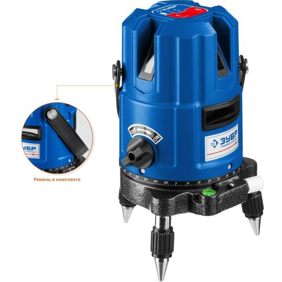 Нивелиры: Лазерный нивелир Зубр КРЕСТ-55 4 верт, 3 гориз. линии, 20м/70м, точн. 0.3 мм/м, в кейсе [34904] фотографии