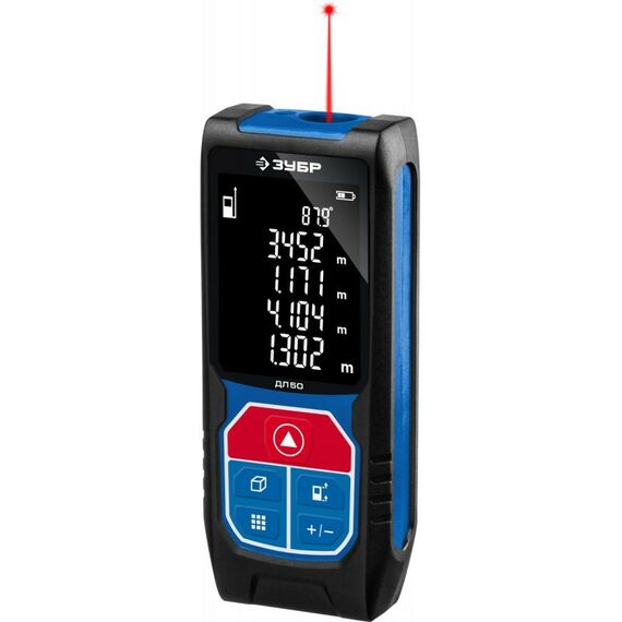 Дальномеры: Лазерный дальномер Зубр Профессионал ДЛ-50 точность 2 мм, дальность 50м, класс защиты IP54 [34925] фотографии