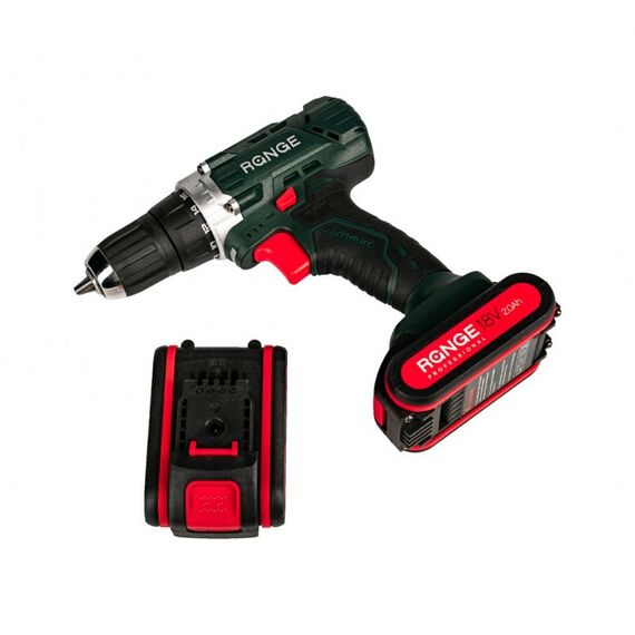 Дрели и шуруповерты: Аккумуляторная дрель RANGE RCD18/2.0-PRO 18В, 2 Li акк. 2.0Ач, 32Н, метал. патрон, кейс фотографии