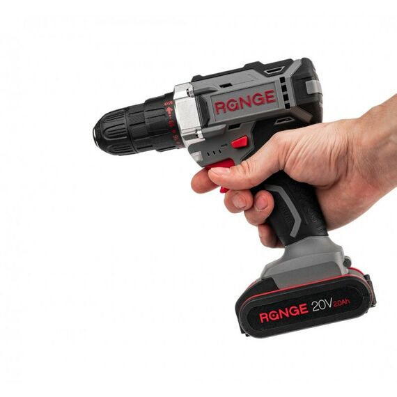 Дрели и шуруповерты: Аккумуляторная дрель RANGE RCD20/2.0-PROMO 20В, 2 Li акк. 2.0Ач, 34Нм, метал. патрон, кейс фотографии