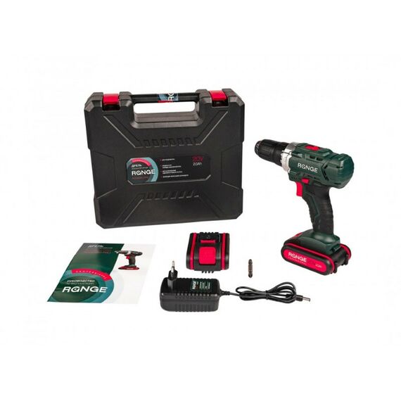 Дрели и шуруповерты: Аккумуляторная дрель RANGE RCD20/2.0-PRO 20В, 2 Li акк. 2.0Ач, 35Нм, метал. патрон, кейс фотографии