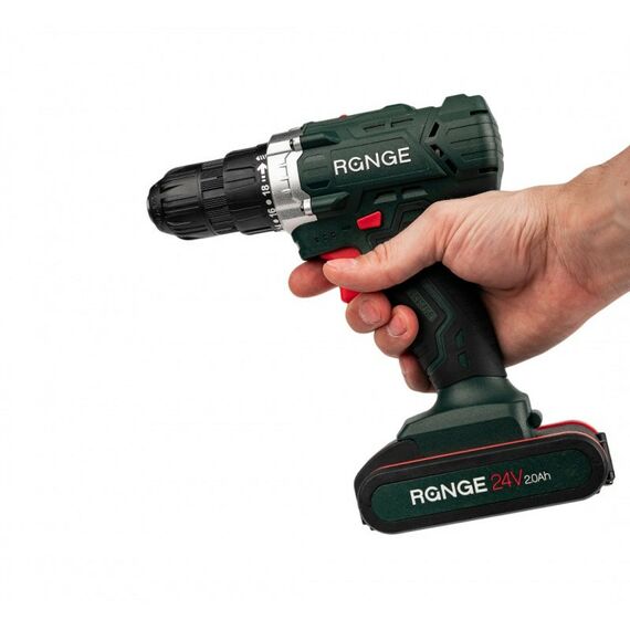 Дрели и шуруповерты: Аккумуляторная дрель RANGE RCD24/2.0-A 24В, 2Li акк, 2.0Ач, 40Нм, LED-подсветка, кейс фотографии