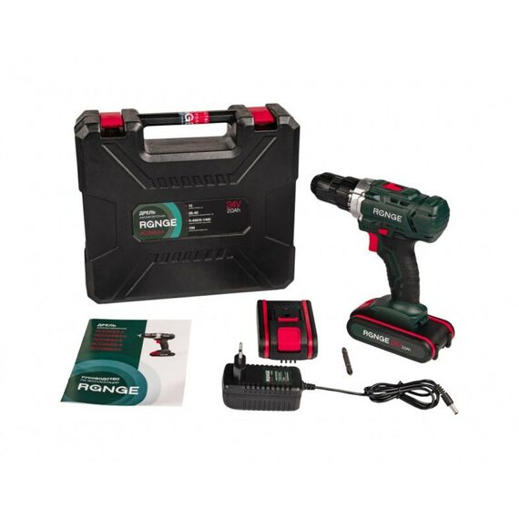 Дрели и шуруповерты: Аккумуляторная дрель RANGE RCD24/2.0-A 24В, 2Li акк, 2.0Ач, 40Нм, LED-подсветка, кейс фотографии