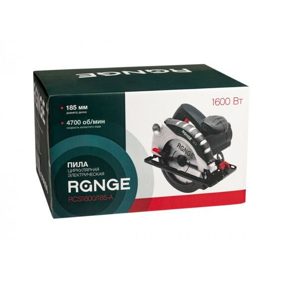 Дисковые пилы (циркулярные): Циркулярная пила электрическая RANGE RCS1600/185-A 1600Вт, 4700об/мин, диаметр диска 185мм фотографии