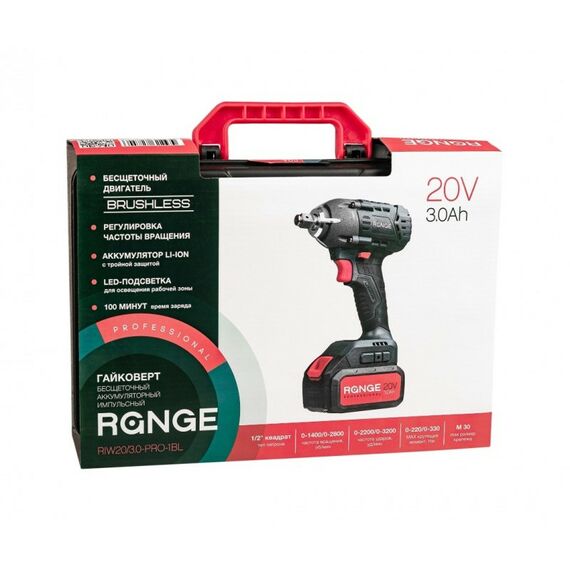 Гайковерты, отвертки: Гайковерт бесщеточный RANGE RIW20/3,O-PRO-1BL импульсный аккумуляторный фотографии