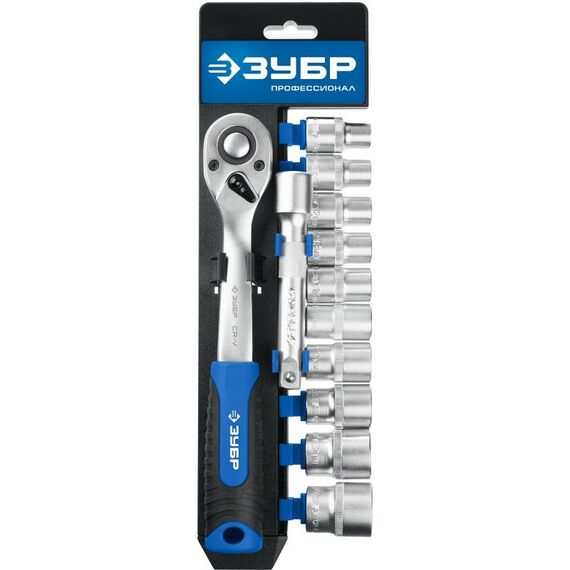 Наборы инструментов и ключи: Набор торцовых головок Зубр Профессионал ТБ-12 12 предметов [27647-H12_z01] фотографии