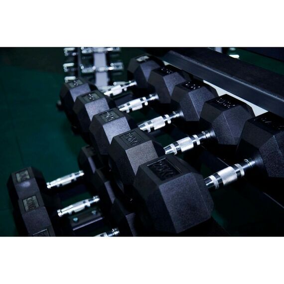 Гантели:  Гантель гексагональная обрезиненная PROFI-FIT 40 кг фотографии