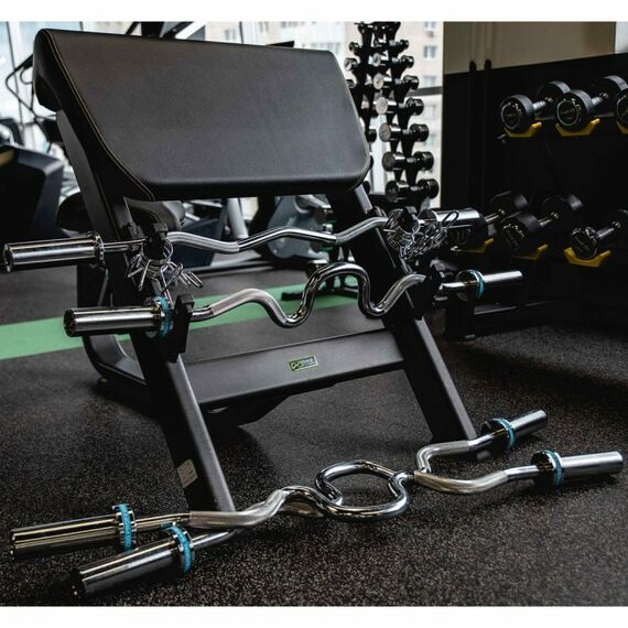 Грифы для штанги:  Гриф для штанги W-образный (до 150 кг, замки-пружины) D50 мм PROFI-FIT фотографии