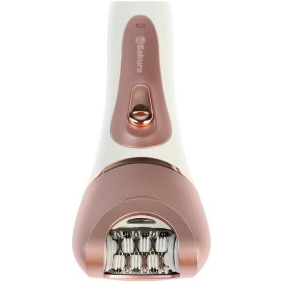 Эпиляторы: Эпилятор Sakura SA-5541WP 10 насадок, 2 скорости, подсветка, АКБ, розово-белый фотографии