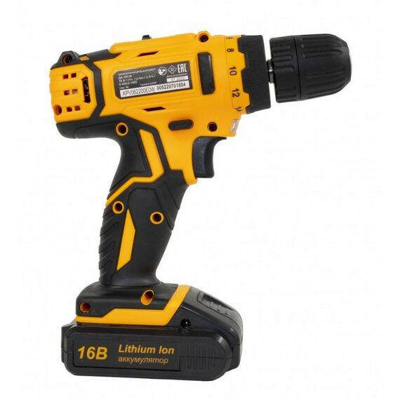 Дрели и шуруповерты: Дрель-шуруповерт аккумуляторная Вихрь ДА-16Л-2К безударный, быстрозажимной, 400/1400 об/мин, 42/20 Нм, 16 В, 2 А*ч, 1.3 кг, кейс [72/14/32] фотографии