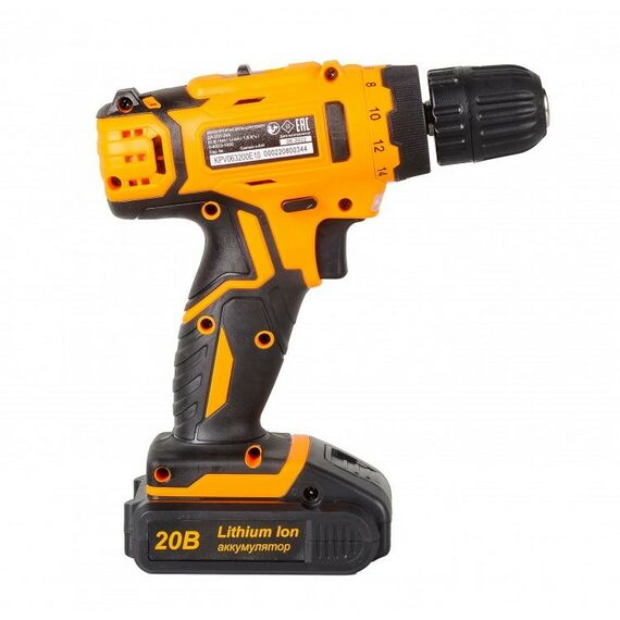 Дрели и шуруповерты: Дрель-шуруповерт аккумуляторная Вихрь ДА-20Л-2КА безударный, быстрозажимной, 400/1400 об/мин, 42/22 Нм, 20 В, 1.5 А*ч, 2.5 кг, кейс, с набором оснастки 65 предметов [72/14/36] фотографии