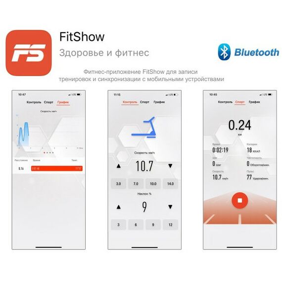 Беговые дорожки: Беговая дорожка UNIXFIT Hi-tech F2 PLUS Arctic Ice фотографии
