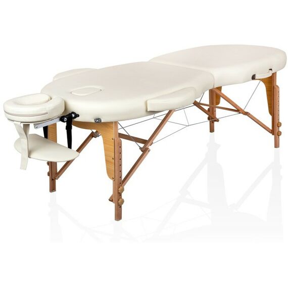 Массажные столы:  Массажный складной стол Mizomed Premium Oval 2 крем фотографии