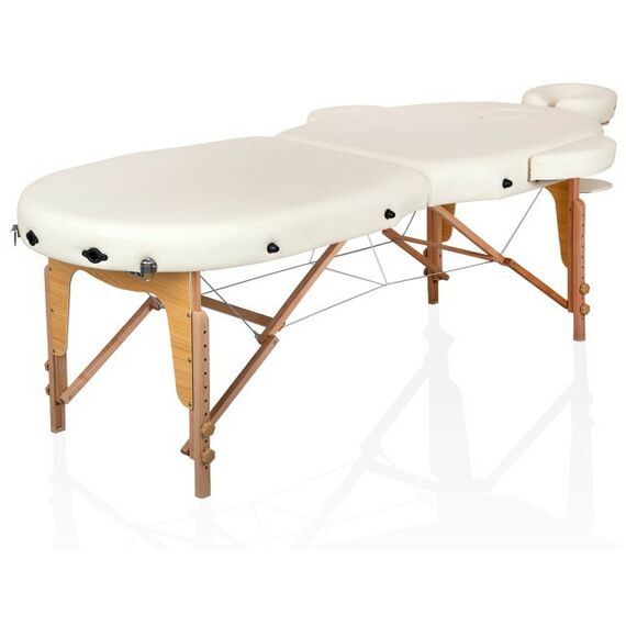 Массажные столы:  Массажный складной стол Mizomed Premium Oval 2 крем фотографии