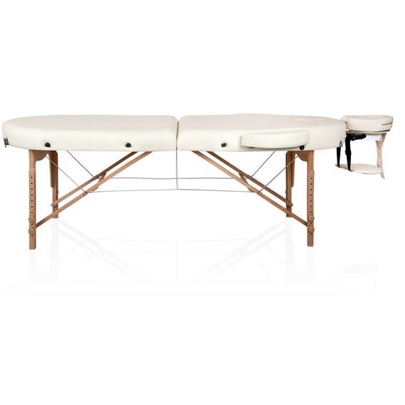 Массажные столы:  Массажный складной стол Mizomed Premium Oval 2 крем фотографии